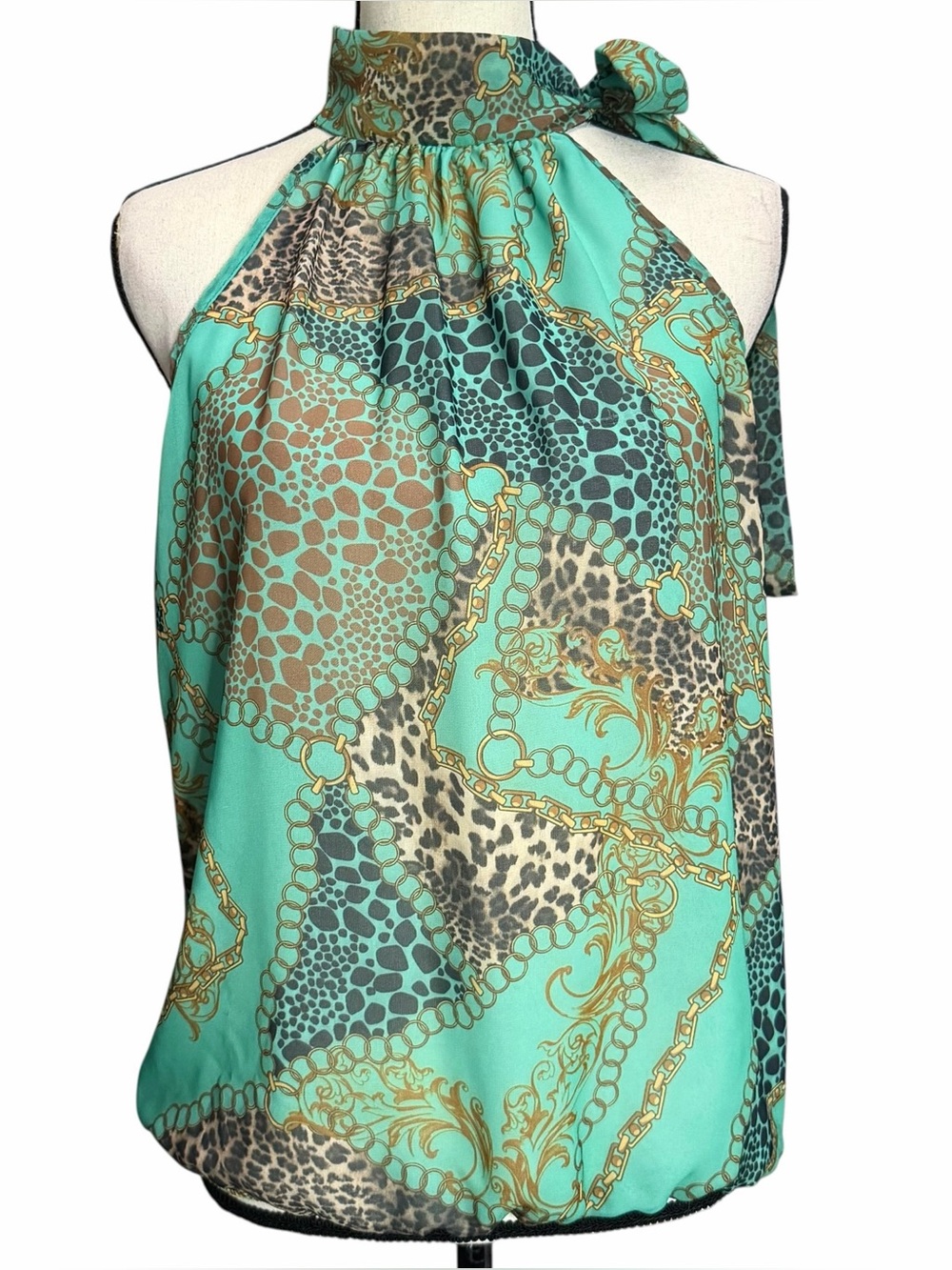 Sweet Pea Blouse M Tie Halter Sleeveless